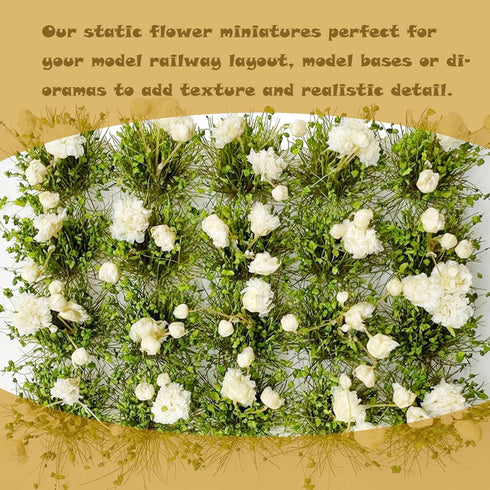 Woohome Flower Cluster Flower Vegetation Groups Grass Tufts Miniature Static Scenery for DIY Architecture Building Model Railway Train Diorama Gar...