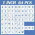 Letter Stencils Numbers for Painting Reusable: 1 Inch Small Plastic Spray Paint Lettering Alphabet Templates for Wood, Wall 64pcs...
