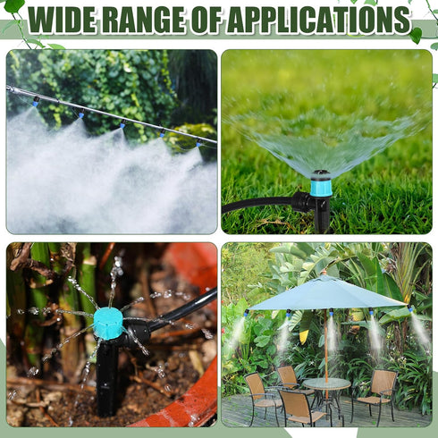 40 Pcs Fast Connect Drip Irrigation Emitters Kit Include 20 Mist Nozzles, 10 Drip Emitters and 10 Dripper Sprayers for 1/4" Garden Watering Tubing...