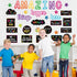 41Pcs Motivational Bulletin Board Decoration Amazing Things Happen Here Paper Cutouts with 100Pcs Glue Points Bulletin Border Stickers for Classro...