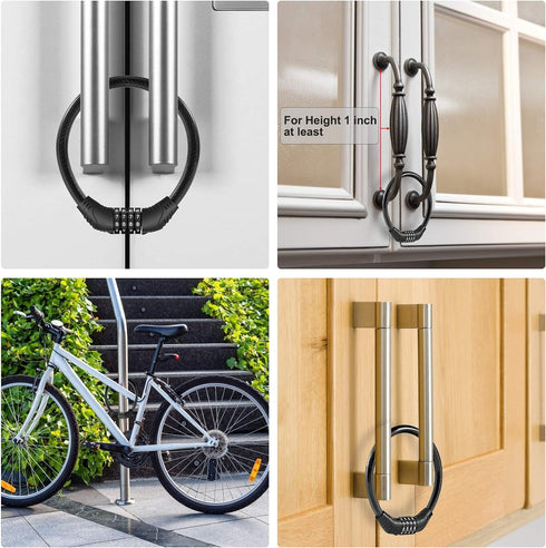 Rofio Refrigerator Lock, Upgraded 4 Digit Fridge Lock for French-door Refrigerators, Cabinet Locks, Easy to Set and Use