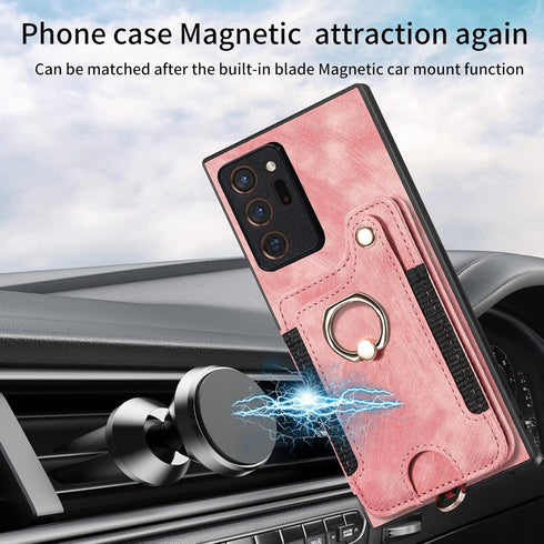 Phone Case for Samsung Galaxy Note 20 Ultra 5G Wallet Cover with Screen Protector and Wrist Strap RFID Card Holder Ring Stand Note20 Plus Notes 20...