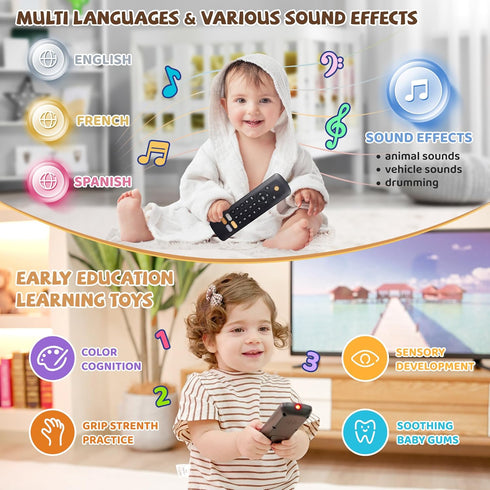 Baby TV Remote Toy - Baby Early Learning Toys, Baby Musical Toys, Toddler Toys with Realistic Play, Lights, and Sounds - Boys Girls Toys Gift for ...