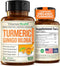 Turmeric Curcumin & Ginkgo Biloba Supplements with Bioperine Black Pepper - Vegan Joint Support Supplement with Organic Tumeric - Aids Brain Clari...