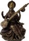 Top Collection Mini Saraswati Statue - Hindu Goddess of Knowledge, Music, Arts, and Wisdom Sculpture in Premium Cold Cast Bronze - 3-Inch Collecti...
