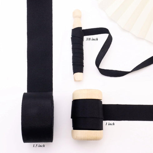 Petersham Ribbon 1 Inch Vintage Ribbon for Millinery Hat Craft(Black)...