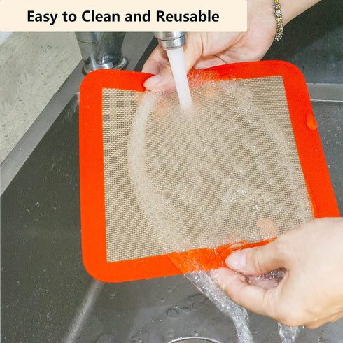 Square Silicone Baking Mats for 9 Inch Cake Pan, 8.5" Food Grade Non-stick Reusable Silicone Mat for Baking Pan for Bread/Pastry/Toast/Pie, Profes...