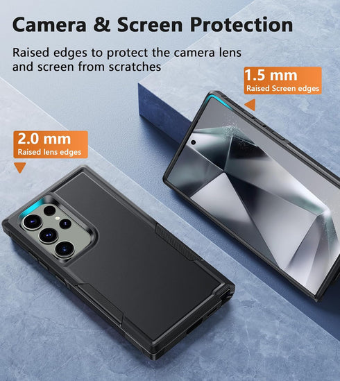 FNTCASE for Samsung Galaxy S24-Ultra Case: Dual Layer Military Grade Drop Proof Cell Phone Cover | Scratch Proof Stiff Layer | Shockproof Rubber L...