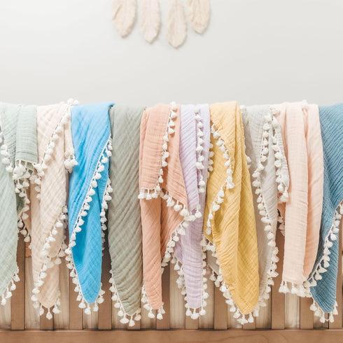 Crane Baby Muslin Swaddle Blanket, Soft Cotton Lightweight Nursery and Stroller Blanket for Baby Boys & Girls, Desert Brown, 30" x 40"...