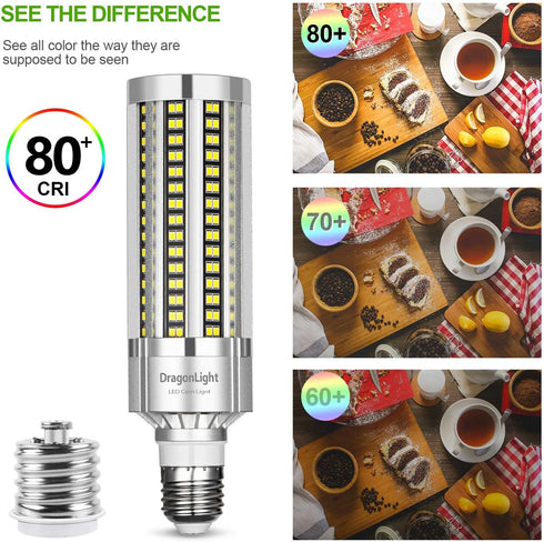DragonLight 25W Corn LED Light Bulb Fanless(250 Watt Equivalent) E26/E39 Large Mogul Base LED Lamp 3000K Warm White 3,000LM...