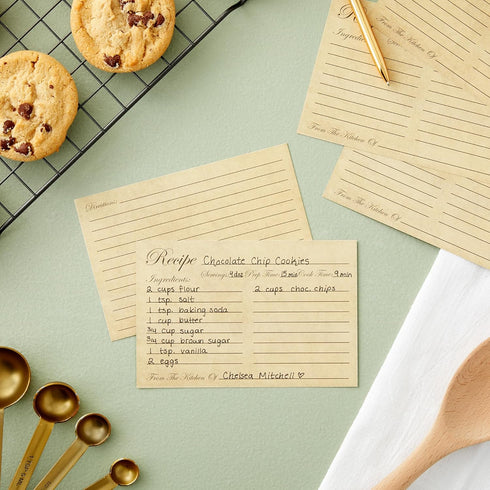 Juvale 60-Pack Recipe Cards Double Sided, Bulk Pack Thick Vintage Index Cards 4x6 for Cooking, Baking and Kitchen Organization, Restaurants, Cafes...