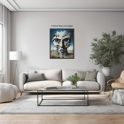 Posterizer 1 pcs-sci-fi futuristic city bult in alien head-Abstract & Modern Art-Fantasy & Fiction Art-Gift for Art Lovers-Decor for Home & Office...