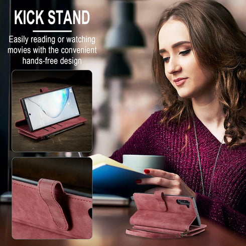 Asuwish Phone Case for Samsung Galaxy Note 10 Glaxay Note10 5G Wallet Cover and Tempered Glass Screen Protector Leather Flip Credit Card Holder St...