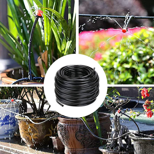 Hourleey 50 Feet Blank Distribution Tubing Irrigation Drip Hose, 1/4 Inch Drip Line...