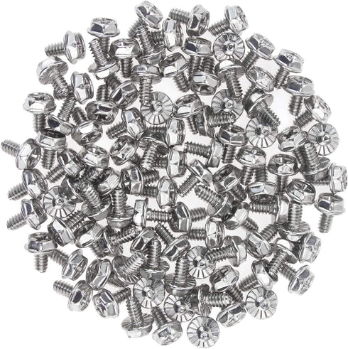 Toothed Hex 6/32 Screw 6# -32Computer PC Case Hard Drive Motherboard Mounting Screws, 100 PCS...