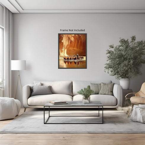 Posterizer 1 pcs-classic cattle drive scene in the American West 1-Western Art-Men's Art Collection-Living Room Bedroom Decor- unframed wall art...