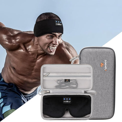 Aproca Hard Travel Storage Protective Case, for MUSICOZY Sleep Headphones Headband Sleeping Headphones Sleep Eye Mask......