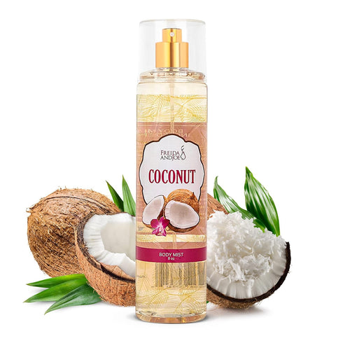 Luxurious Coconut Body Mist Fine Fragrance, Women's Warm & Cozy Luxury Scented Gifts & Presents, 8oz Fine Mist Spray Bottle (Coconut)...