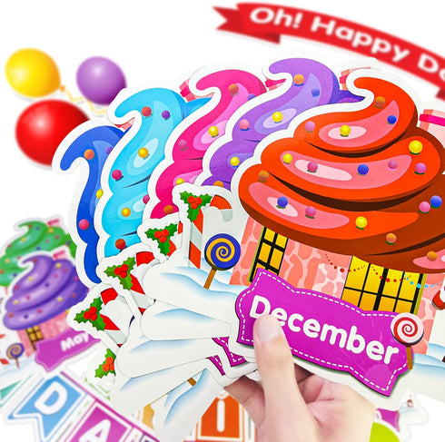 EAMAY Happy Birthday Bulletin Board Sets, Preschool & Kindergarten Classroom Decorations, Back to School Classroom Supplies, Cardstock Colorful Cu...