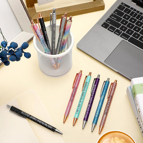 Funny Word Pens Set Inspirational Pens Congrats Grad Motivational Pens, Spoof Fun Ballpoint Pen Set, Novelty Negative Positive Pens Funny Coworker...