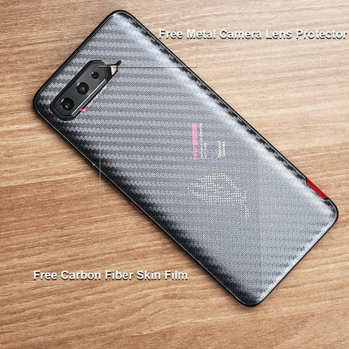 Ibywind Screen Protector For Rog phone 5/5 Pro/5 Ultimate,with 2Pcs Tempered Glass,1Pc Camera Lens Protector,1Pc Backing Carbon Fiber Film [Finger...