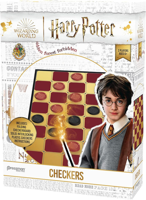 Pressman Harry Potter Checkers - Specially-Colored Folding Checkerboard and Interlocking Checker Pieces - Ages 6 and Up, 2 Players...