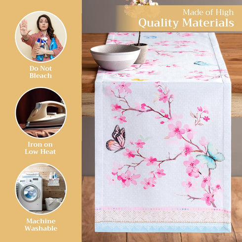 Maison d' Hermine Table Runner 100% Cotton Single Layer Table Runners 108 inches Long Decorative for Home Kitchen Dining Party Wedding Bridal Show...