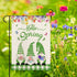 Hello Spring Cute Gnomes Floral Garden Flag Vertical Double Sided 12.5x18 Inch Welcome Spring Garden Flag Burlap Holiday Outdoor Decor...