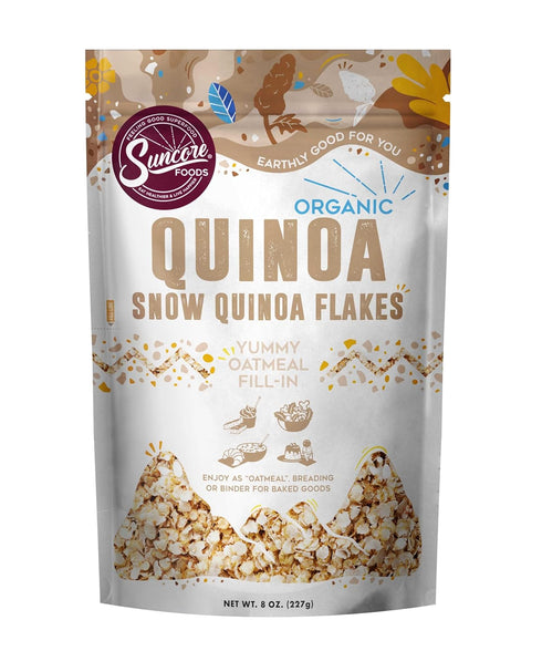 Suncore Foods Organic Snow Quinoa Flakes, Gluten-Free, Non-GMO, 8oz (1 Pack)...