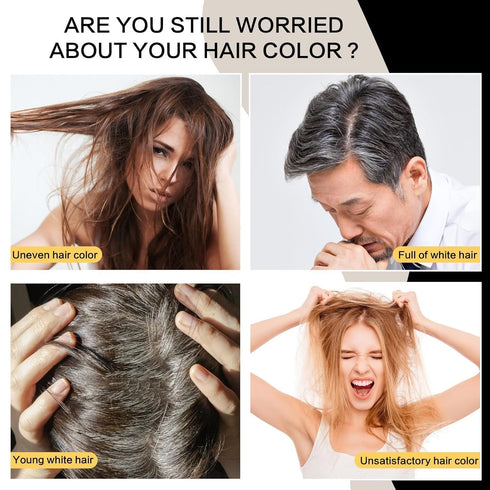 Nova Hair Dye Shampoo, Nova Hair Instant Dye Shampoo, Gray Coverage Hair Color Shampoo for Gray Hair Shampoo for Women and Men (Black)...