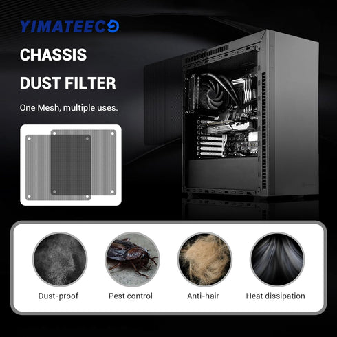 120mm Fan Dust Filter PC, 10Pack PVC Computer Dust Filter Mesh Dustproof Case Cover PC Cooler Fan Filter Grills with 40pcs Screws for Computer Coo...