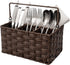 GRANNY SAYS Wicker Utensil Holder Organizer with Handle, Flatware Caddy for Kitchen, Silverware Holder Condiment Organizer, Holds Forks, Knives, S...
