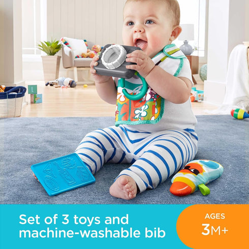 Fisher-Price Tiny Tourist Gift Set, 4 travel-themed baby toys for take-along play...