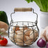 Wire Egg Basket for Gathering Fresh Eggs,Egg Baskets for Fresh Egg Farmhouse,Egg Collecting Basket,Round Metal Egg Basket With Handle,Refrigerator...