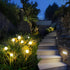 Solar Garden Lights 1 Pack 8 Led flower bed lights- Beautiful and Decorative Outdoor Patio Decor with Swaying Fairy Lights - Ground Solar Lights f...