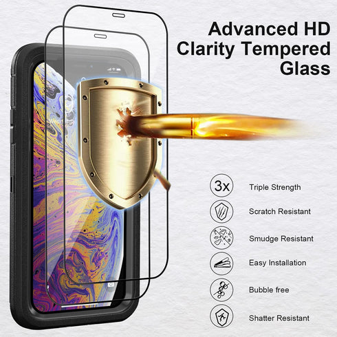 Case for iPhone Xs Max Case with 2 Screen Protector, Full Body Protection Heavy Duty Phone Case, Drop-Proof Shockproof Military Grade Cover for Ap...