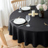 Biscaynebay Textured Fabric Round Tablecloths 60", Black Table Cloth Water Resistant Small Circle Folding Table Covers Linen Washable for Dining, ...