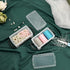 BTSKY 6 Pack Small Clear Plastic Storage Box with Lid Mini Sewing Box Organizer with Black Latch Stackable Craft Storage Containers Small Organize...