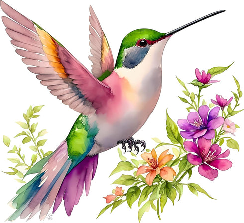 Fabric Panel 8"x8" Hummingbird 100% Cotton Quilting Panel Square AM1501...