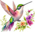 Fabric Panel 8"x8" Hummingbird 100% Cotton Quilting Panel Square AM1501...