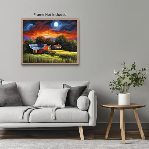 Posterizer 1 pcs- quaint old village-building in the nature 12-Landscape & Nature Art-Floral Botanical Art- Decor for Home & Office- unframed wall...