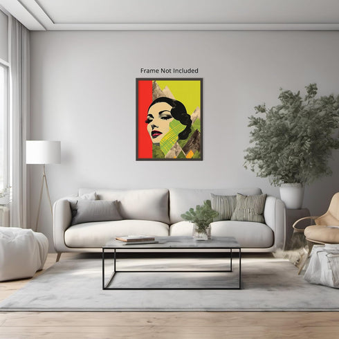Posterizer 1 pcs-woman with vintage make up-abstract collage-Retro Art-Abstract & Modern Art-Gift for Art Lovers- UNFRAMED Wall Art...