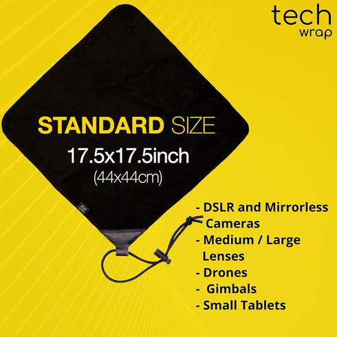 The Tech Wrap Standard 17.5" x 17.5" Camera Protective Wrap - Camera Wraps Lens Protector - Camera Travel Accessories - Camera Pouch DSLR Sleeve C...