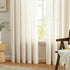 Melodieux Beige Semi Sheer Curtains 63 Inch Length for Bedroom Living Room, Farmhouse Linen Texture Light Filtering Home Office Shiny Sheer Drapes...