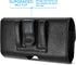 Leather Dual Phone Holster with Belt Loop for 2 Phones Horizontal Two Phone Belt Holder for Men Carrying Phone Pouches Black for iPhone 14, 13?12?...