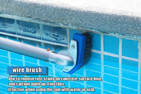 Pool Cleaning Kit for Concrete and Gunite Pools, Includes (1 Pumice Stone), (1 Stainless Steel Brush)...