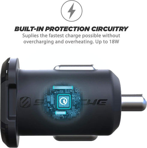 Scosche USBCQC1 18W Qualcomm Quick Charge 3.0 Car Charger Compatible with All Qualcomm 3.0, 2.0, Samsung Adaptive Fast Charge and USB Devices (Pac...