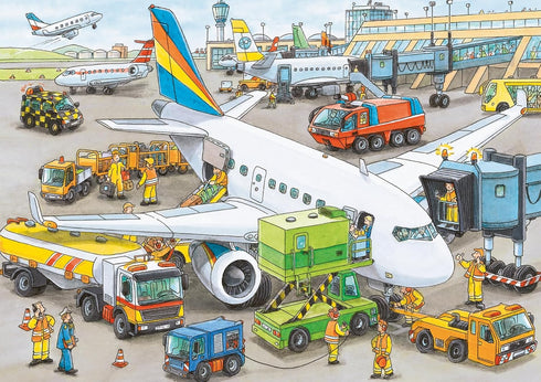 Ravensburger Busy Airport - Engaging 35 Piece Jigsaw Puzzle for Kids | Unique, Perfectly Fitting Pieces | Anti-Glare Surface | Ideal for Skill Dev...