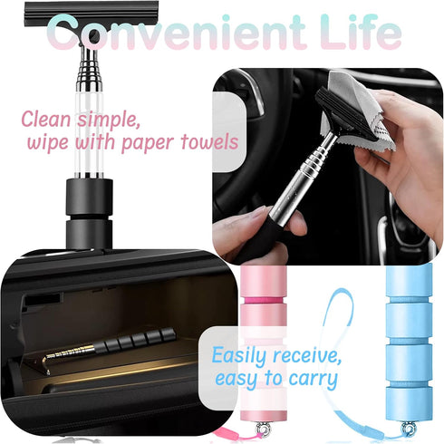 Car Mirror Squeegee, Retractable Car Rearview Mirror Wiper, Side Mirror Squeegee, Portable Car Cleaning Tool for Rainy Foggy Weather,Universal Car...