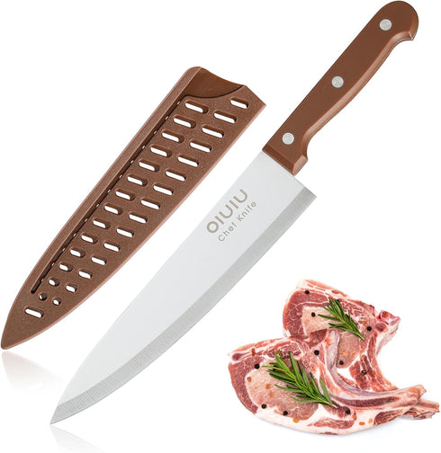 8 inch Chef Knife, Razor Sharp Kitchen Knife with Protective Knife Sheath, Razor Sharp Slicing Knife with Ergonomic Handle, German Stainless Steel...